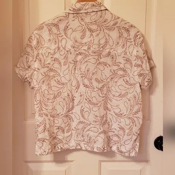 Womens a.n.a (a new approach) linen short sleeve blouse size S - Picture 7 of 7